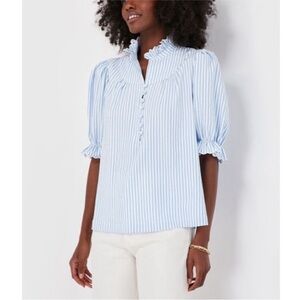 Tuckernuck Blue and White Striped Blouse
